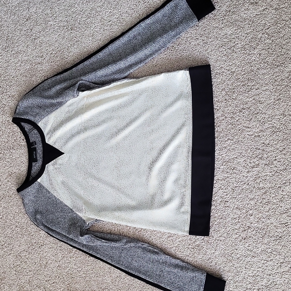 Gold flecked mixed media sweater
